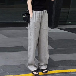 Shalldoer | Quần ống rộng màu xám rộng rãi cho nữ mùa hè 2025 Quần dài ống đứng cạp cao dáng rộng thoải mái
