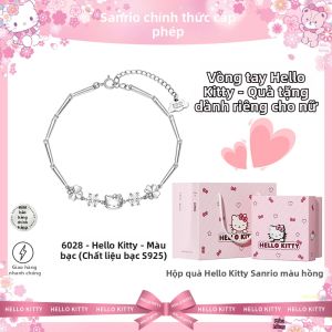 Tide color | Vòng Tay Bạc Sterling Hình Clover Bốn Lá HelloKitty