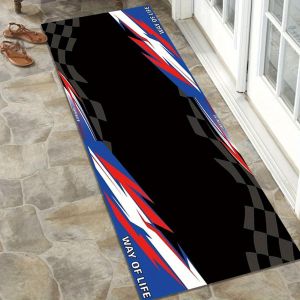 VIKAMA Oil Resistant Wear-Resistant Motorcycle Mat Garage Floor Carpet Racing Style for Workshop Home Decor