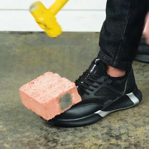 SEPATU SAFETY ANTI PAKU SPORTY IMPORT RINGAN UJUNG BESI SNEAKERS SAFETY CHOCHOLATE ABUNICE