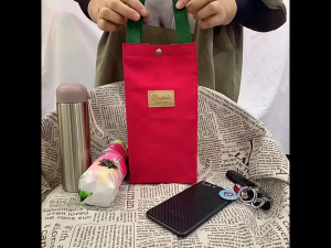 Canvas Water Bottle Bag Tumbler Case Holder Bag Thermos Mug Tote Bag
