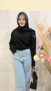 AmI Collection - Korean Style Kemeja Transparan / Kemeja Wanita / Kemeja Transparan / Atasan Kemeja Polos Basics