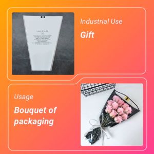 [10pcs] Flower Packaging Love Bouquet Wrapping Bag OPP Fresh Roses Gift Wrapper Transparent Mini Craft Pvc Bunga Tangan