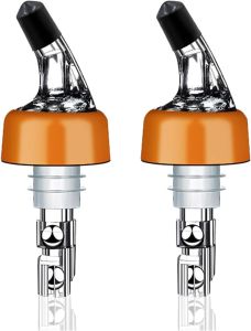 2 Pack Automatic Measured Bottle Pourer Spout with Dust Caps Measuring Wine Spouts Dispenser for Home Bar (1.0oz/30ml -2 Pack)