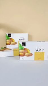 สบู่ผิวขาว Ness💛สบู่สูตรวิตามินซี+รังไหม ใช้ได้ทั้งตัวและหน้า ผลัดเซลล์ผิวเก่าสลายขี้ไคล🌼400g