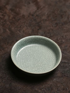 Retro Distressed Brother Kiln Crackled Small Tea Tray Coaster Thick Pad Tea Brewing Plate Holder Tea Set Accessories