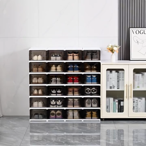 AMHIVE กล่องรองเท้า กล่องรองเท้าพับได้ กล่องรองเท้าพลาสติก กล่องเก็บรองเท้า กล่องวางรองเท้า ตู้วางรองเท้ากล่องเก็บรองเท้า