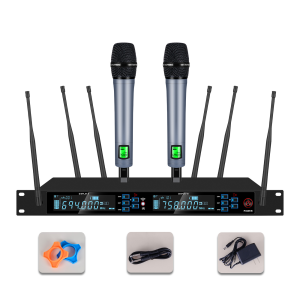 RA-26 UHF ไมค์ ลอย ไร้ สาย จริง สัญลักษณ์โลหะที่แท้จริง ความถี่อินฟราเรด นำเข้าชิป รับระยะทาง 328 ฟุต ครอบครัวเวที KTV การร้องเพลงเฉพาะ สัญญาณความถี่ทางกฎหมาย