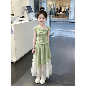 LIREGONGZHU | Đầm Mùa Hè Elegance Phong Cách Rừng Tươi Mát Cho Bé Gái