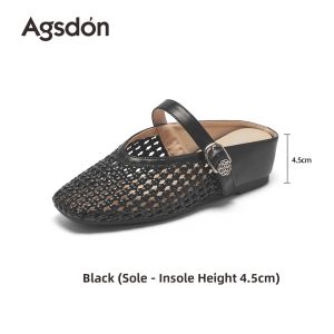 Agsdon | Lace Hollow Single Sandals Slip-Ons