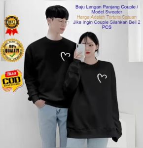 Kaos Pasangan Terlaris: Kaos Atasan Lengan Panjang Pasangan & Kaos Couple Desain Romantis