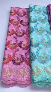 Nigerian Swiss Voile Lace Fabric with Applique And Stones High Quality 5 Yard Embroidered African Wedding Dress Lace Fabric 2026