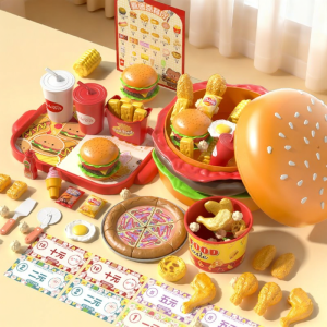 XIDIQI | Kids Burger and Fruit Cutting Playset