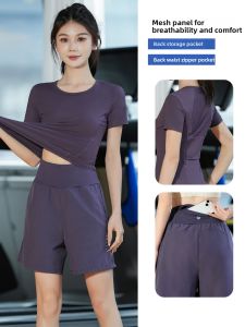 BAISILING | Đồ Thể Thao Nữ Ngắn Tay Thoáng Khí Hút Mồ Hôi Nhanh