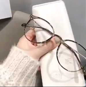 Kacamata Photochromic Anti Radiasi Bentuk Bulat Bahan Metal Gaya Korea Untuk Pria Wanita Kacamata