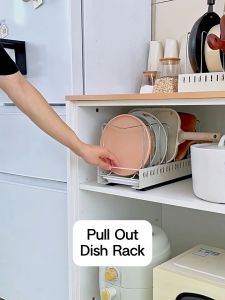 Kitchen Pull Out Dish Rack Pull Out Kitchen Dish Storage Rack Adjustable Stainless Steel Dish Rack