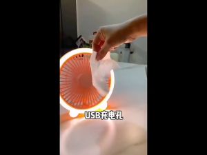 Quạt Mini Để Bàn Tai Mèo Dễ Thương - Quạt Treo Tường Có Đèn Để Bàn Làm Việc Bàn Học Treo Tường