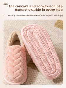 MONLEYTA | Thickened Cotton Slippers Womens Autumn Winter New Style Indoor Home Anti-slip Outdoor Wearable Warm Plush Postpartum Slippers