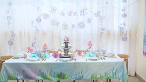 Little Mermaid Happy Birthday Banner: Ocean Theme Party Decorations