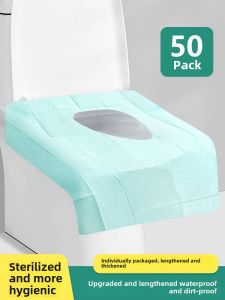 Disposable Toilet Seat Cover for Travel Womens Adhesive Portable Mat Female Travel Essential Toilet Cover Seat Cushion Paper