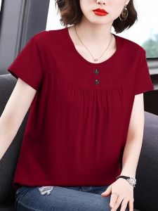 QIAOXIZI | Summer Loose Anti-Aging Belly Covering Elderly Casual Slimming T-Shirt