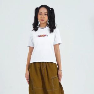 3Second Kaos Wanita Lengan Pendek Katun Atasan Casual OL-C220424