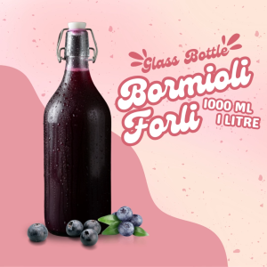 Bormioli FORLI 1000 mL | Fermentation Glass Bottle | Botol Kaca 1 Liter | Botol Tutup Kait 1000 mL
