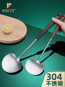 Small Size Walnut Mushroom Shaped Kitchen Spatula 304 Stainless Steel Wooden Handle Cooking Utensil for Stir-Frying