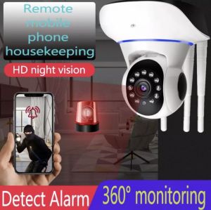 kamera cctv 1080P cctv rumah bisa di pantau lewat hp WiFi Audio dua arah dengan pan/tilt 5 Antena Super Sinyal cctv bisa di pantau lewat hp jarak jauh asli cctv mini sambung ke hp