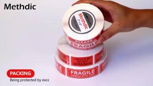 250PCS/Roll English Warning Label Sticker Anti-Tamper Fragile Item Stickers Copper Plate Adhesive Fragile Warning SYTZBQ01