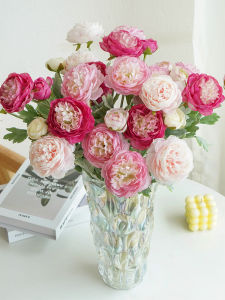 Lilac Artificial Peony Flowers Home Decorative Table Centerpieces Living Room Dining Table Arrangement Silk Flower Bouquet