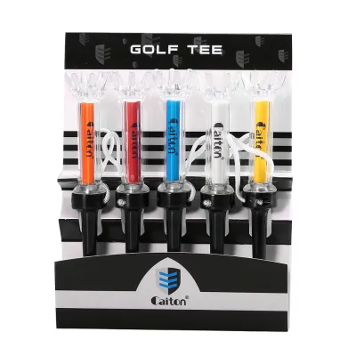 Golf Ball Tees 5pcs Box Magnetic Anti-Flight Golf Course Accessories Plastic Golf Ball Stakes Resettable Tee Golf Supplies