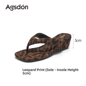 Agsdon | Height-Increasing Lightweight Stylish Leopard Print Platform Sandals