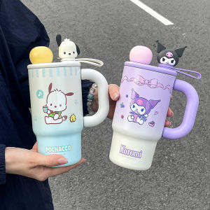 Sanrio | 1pc cartoon car thermos high quality large capacity 700ML with flower tea partition office coffee mug home straw cup