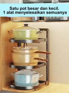【COD】Wastafel Dapur Di Bawah Rak Rak Pot Kabinet Atas Rak Panci Multi Fungsi Rak Panci/Fungsi 2/3/4Tingkat Rak Multifungsi