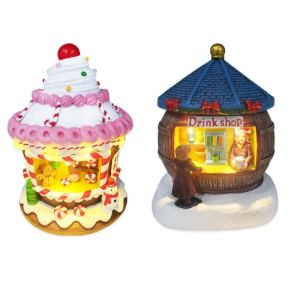 [Easybuy88] Christmas Creative Small House With Light Cake House Landscape Decoration Christmas House Ornaments Gifts