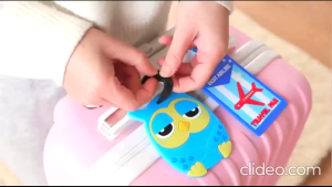 PVC Luggage Tag Cute Cartoon Buckle Strap Adjustable Soft Silicone Cover Label ID Address Holder Travel Cartoon Silicone Travel Name Tag