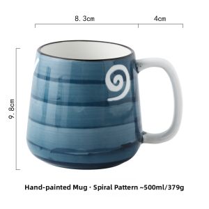 Hand-Painted Underglaze Colored Ceramic Cup for Couples