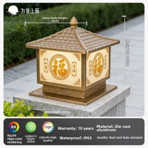 VINCAN | High-end Solar Pillar Light for Courtyard Walls
