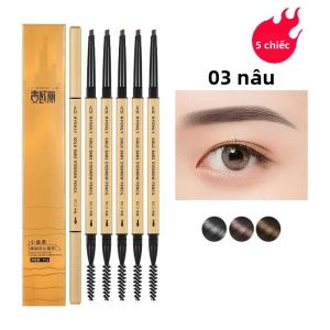 Bút Kẻ Mày Hình Tam Giác Hai Đầu Nhỏ Màu Vàng Siêu Mảnh Chống Nước Chống Mồ Hôi Lâu Trôi Không Lem Kèm Cọ.