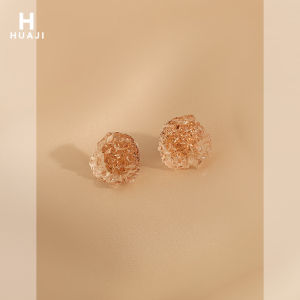 Fashionable Irregular Ice Cube Earrings for Women New 2025 Summer Trendy Unique Floral Pattern Alloy Jewelry Sweet Cute