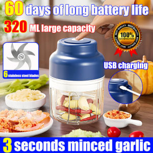 3 seconds to mince garlic Wireless blender mini with 6 food grade stainless steel blades Garlic chopper 60 days long standby time Portable blender rechargeable USB Food processor Mixer grinder Mini chopper blender Meat grinder Chili blender 捣蒜器