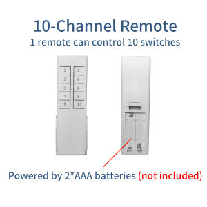 Tuya Wifi Smart Switch with RF 433Mhz Remote Control 10-Channel Wireless Smart Life App Voice Control by Alexa Google AC100-240V