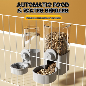 1.2L Pet Hanging Feeder Bowl Water Dispenser Automatic Water Bottle Cage Feeder for Cat Dog Pet Food Bowl