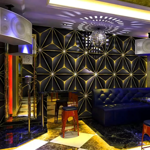 MT Living room bedroom karaoke hall flash pvc wallpaper 3d three-dimensional reflective geometric bar theme box cool background wall wallpaper (10m x45xm)