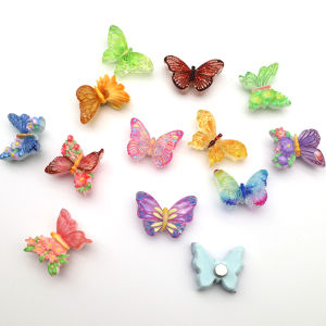 New 12Pcs Beautiful Flower Butterfly Magnetic Hook Thumbtack Suitable For Giving Gifts to Girls Creative DIY Refrigerator Magnet