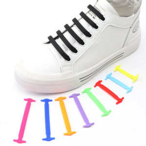 16 Pcs Silicone Shoe Laces Elastic No Tie Shoelaces For Sneakers Quick put on and take off Safety Lazy Shoe Lace Accessories