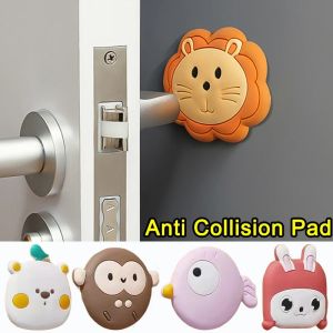 Cute Animal Household Cartoon Silicone Door Stopper Crash Pad Handle Bumper Guard Anti-slip Shockproof Wall Protector Door Stops