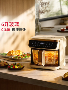 APIXINTL | Zero Coating Large Capacity Glass View Air Fryer 6L