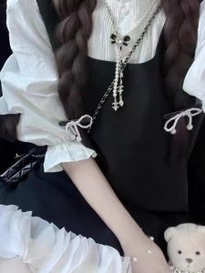 Phong Cách Hàn Quốc Dễ Thương Cánh Hoa  Áo Hai Dây Đầm Bộ Nữ Cảm Biến Cao Cấp Hepburn Nhẹ Nhàng Đầu Tiên Mùa Thu Trang Phục Chất Liệu Polyester